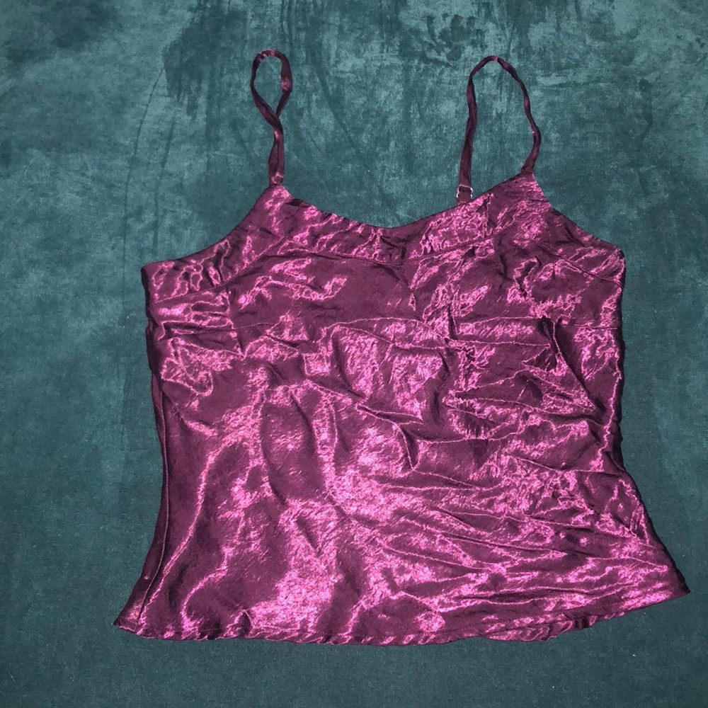 Spaghetti strap attention shirt